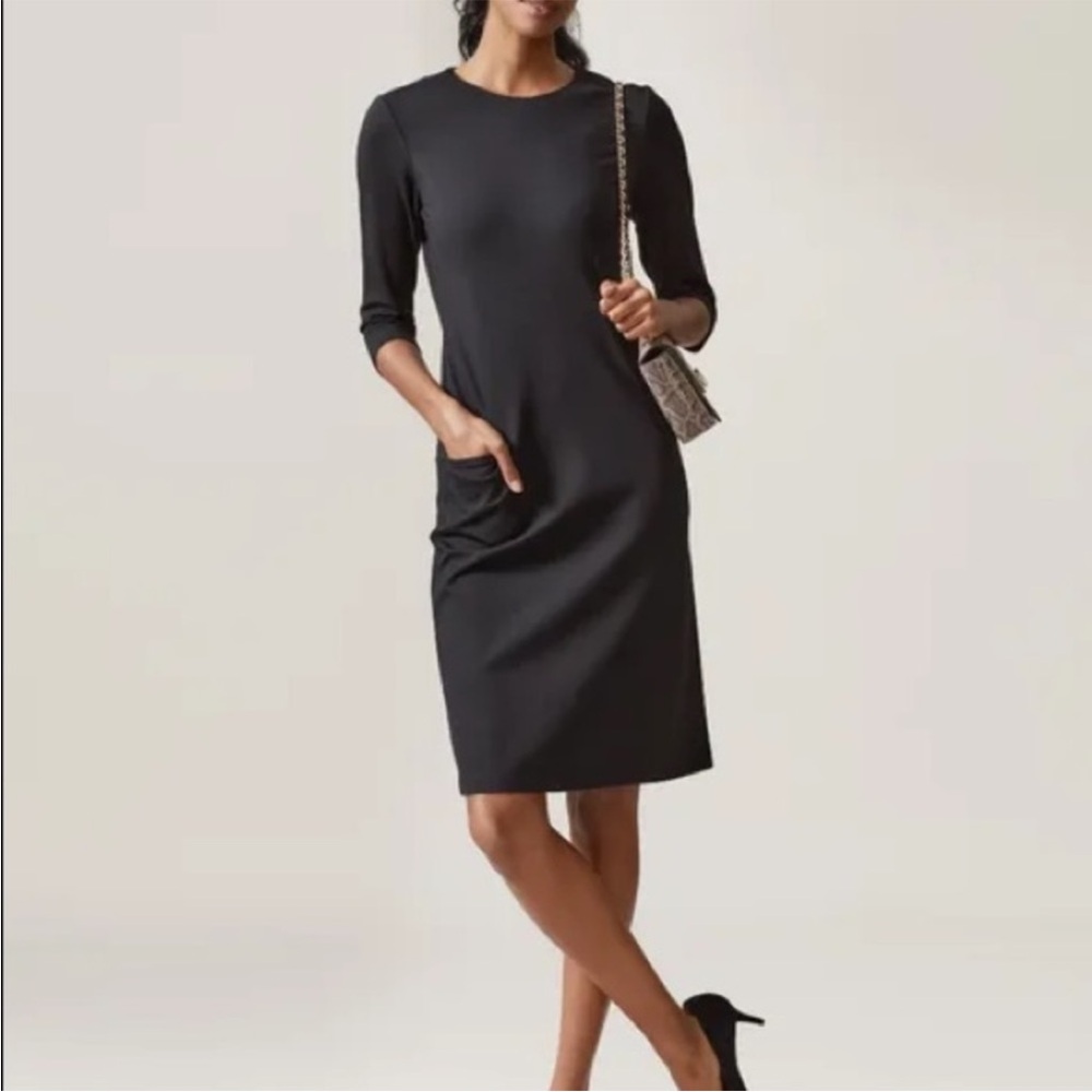 J McLaughlin Classic Black Catalyst Knit Sheath 
Size S